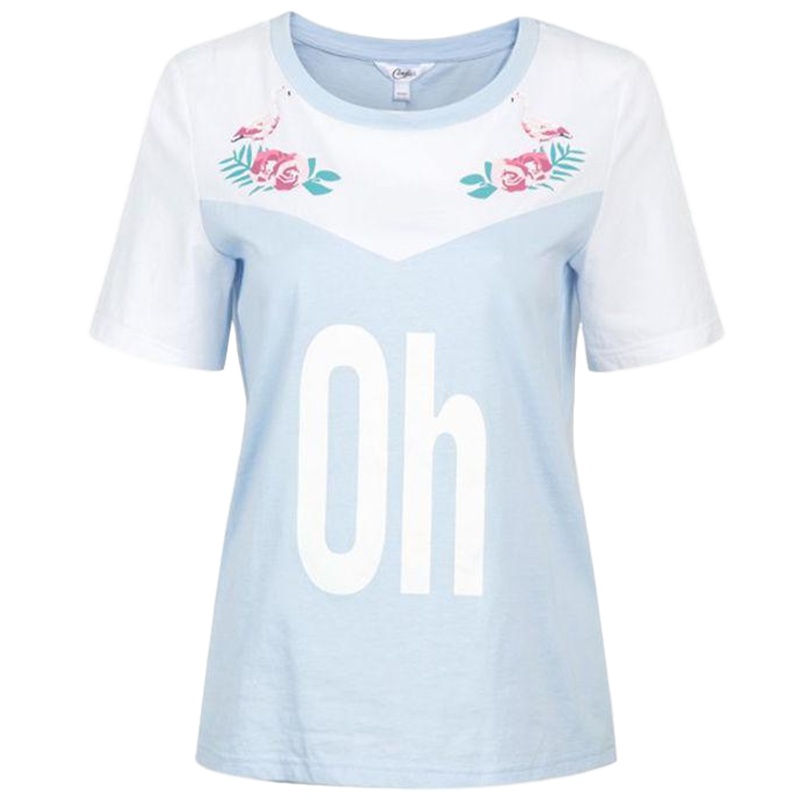 拉夏贝尔Candie’s夏季新款学生韩版印花圆领上衣短袖T恤30072631