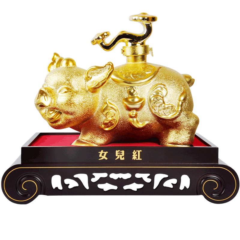 女儿红绍兴黄酒2019年金猪生肖纪念珍藏酒十八年礼盒2L