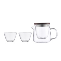 格林玻璃旅行套装 10404BGL-TZ006 耐热玻璃简约茶具 壶-300mL+杯-40mL*2(单位:套)