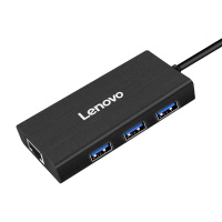 联想(Lenovo)LP0802 ype-C扩展坞 转RJ45网线口拓展USB分线器 Type-C转千兆网口+USB