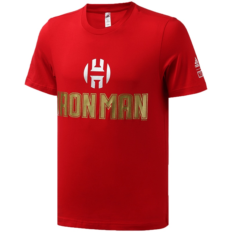.阿迪达斯男服短袖T恤哈登logo运动篮球服装FM2813