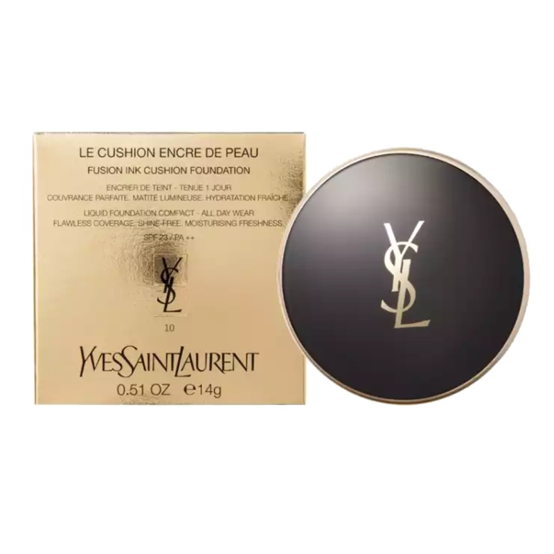 [国内专柜版]圣罗兰明彩轻垫粉底液14g B10#象牙白 墨水气垫 哑亮通透 嘭弹奶油肌