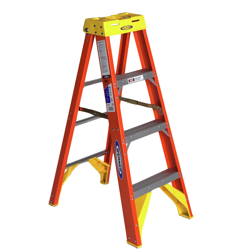 稳耐 6204CN 玻璃钢单侧人字梯1.2米 1.22*0.50*0.17 红色 单位(件)