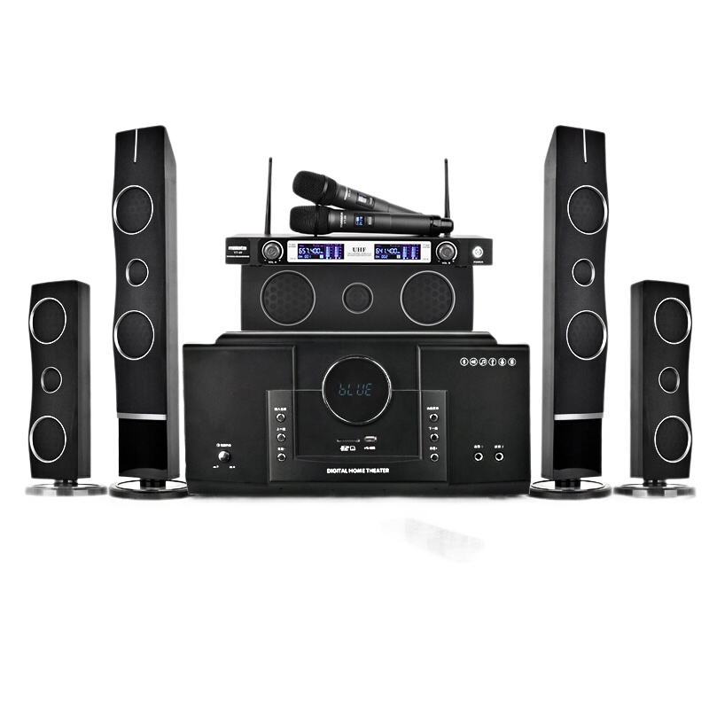 现代 HYUNDAI 家庭影院音响组合KTV套装 模拟5.1音响设备客厅电视家用壁挂落地音箱 H3+万利达麦克风VT09