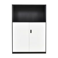 震海 文件柜多功能矮柜办公柜档案资料柜黑套白 密码锁钢制加厚办公室储物柜 家用鞋柜