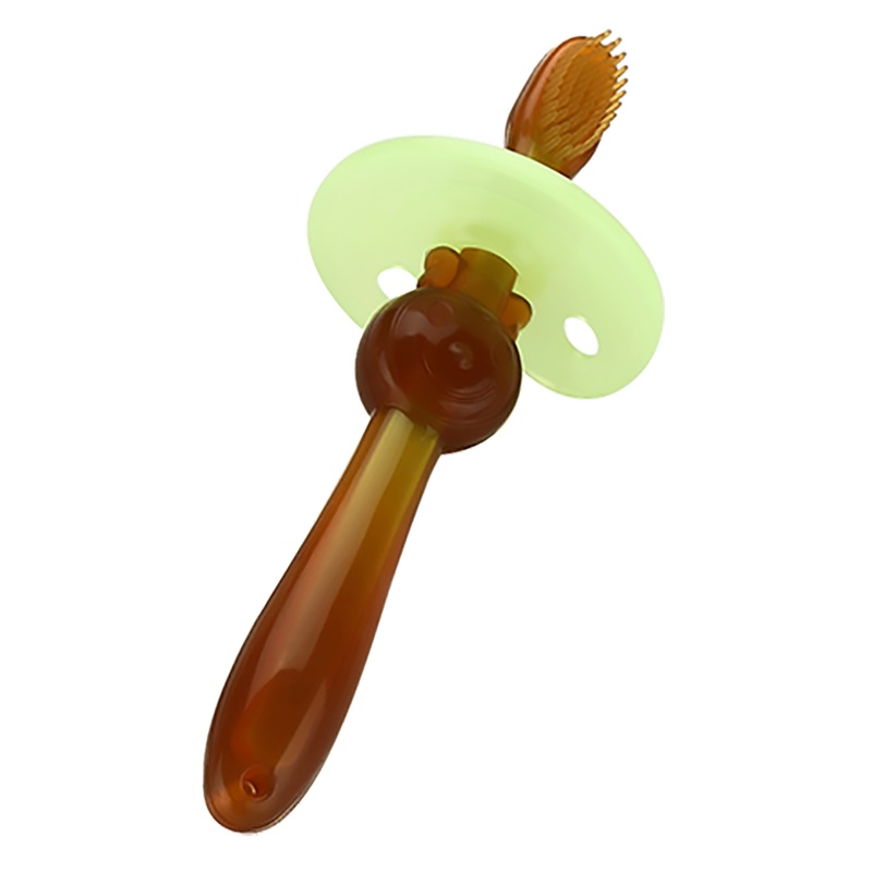 开优米kiuimi婴儿牙刷宝宝360度硅胶纳米银儿童幼儿训练乳牙刷0-1-2-3岁 粉色款