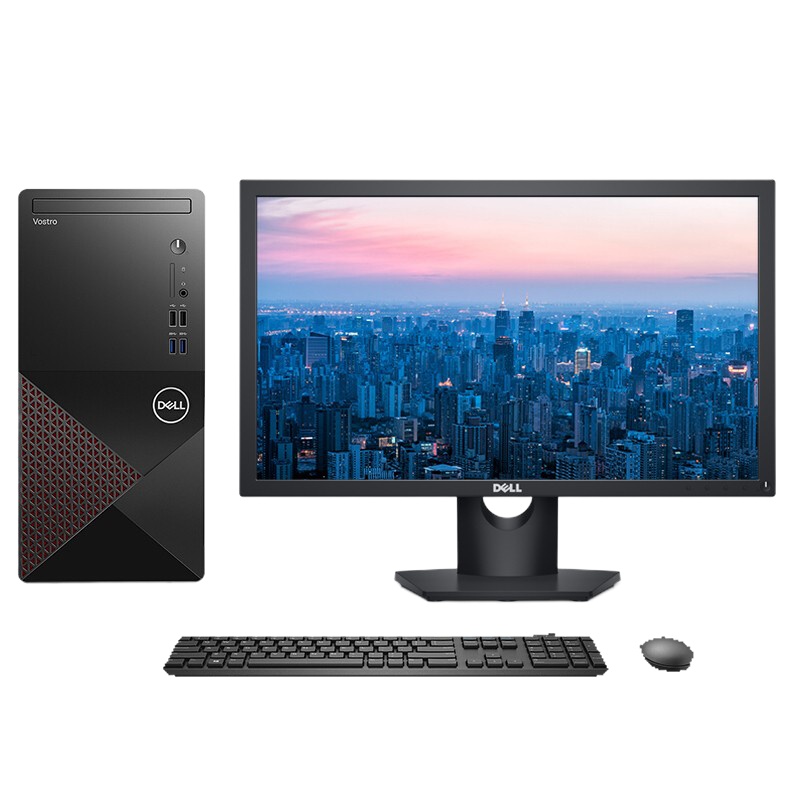 戴尔成就3881台式整机(i3-10100/8GB/1TB+128SSD/集显) 21.5寸显示器