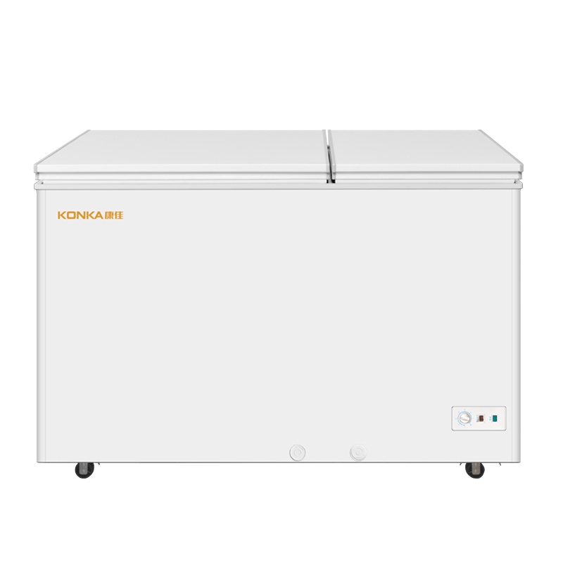 康佳(KONKA)295升 双开门双温冰柜冷柜 家用商用冷藏冷冻超市保鲜展示柜 大容量节能卧式冰箱 BCD-295DZX