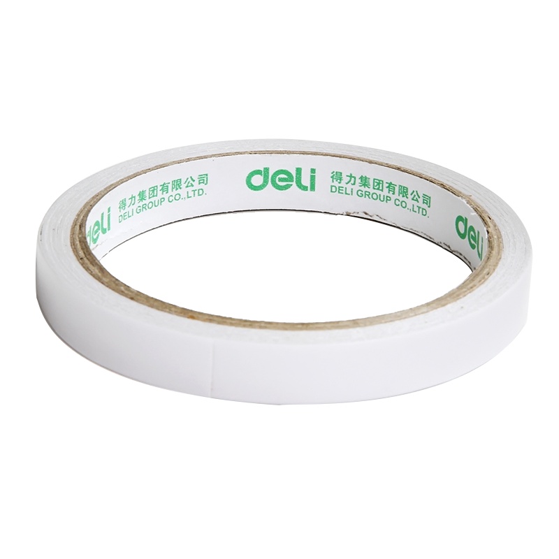 得力deli30400热熔双面棉纸胶带共64卷 9mm*10y双面胶 板材厚度80um文具