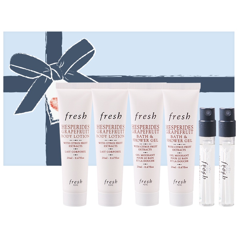 [国内专柜版中小样]西柚果香身体乳20ml*2+西柚果香沐浴露20ml*2+西柚果香香氛1.5ml*2(自制礼盒一个)