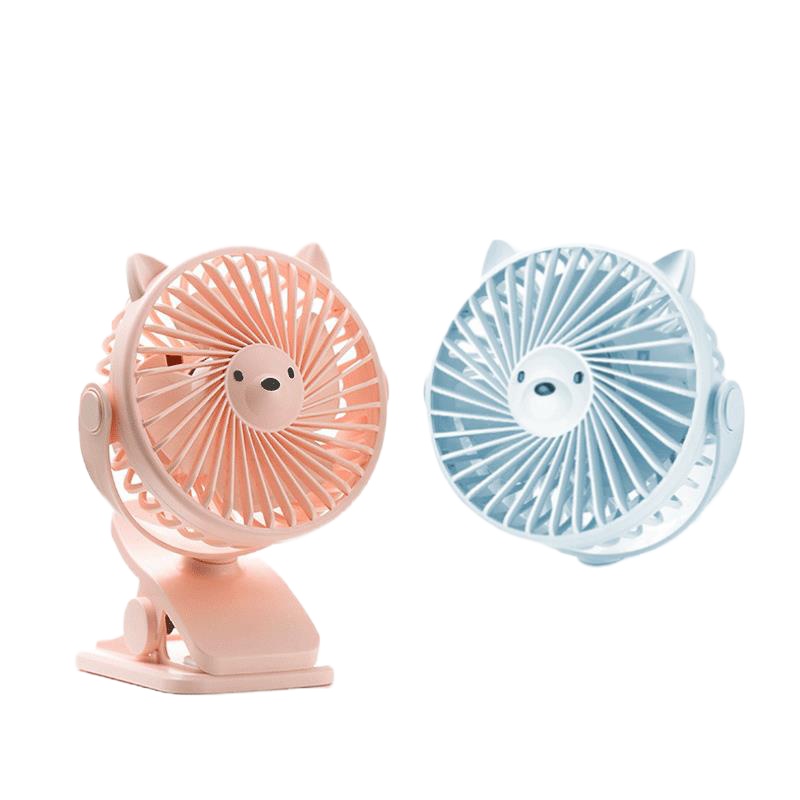 纳丽雅(Naliya)USB小风扇迷你可充电学生可爱宿舍床上超静 [樱花粉-尊贵版超长续航]]带电池+送充电线+只换不修