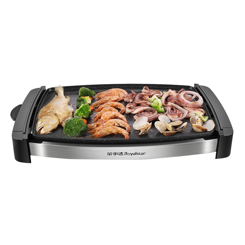 荣事达电烤盘多功能韩式电烤锅少烟不粘室内电烧烤炉煎锅KP186
