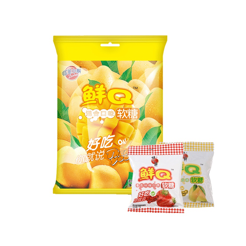 蜡笔小新鲜Q软糖混合口味458g果汁橡皮糖年货喜糖