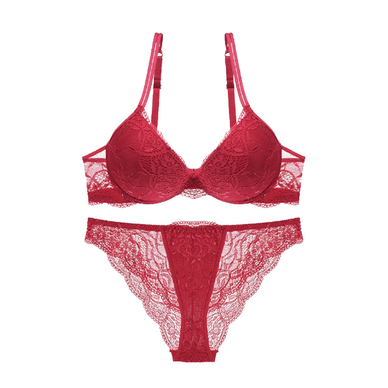 MNMU 轻奢品牌文胸套装性感蕾丝内衣女士文胸套装舒适聚拢内衣薄少女大码胸罩薄