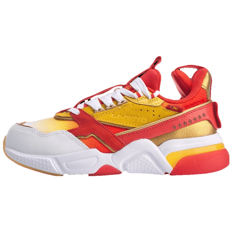 中国李宁001启程纪念版潮流休闲鞋男女同款真皮低帮运动鞋AGLP192-1