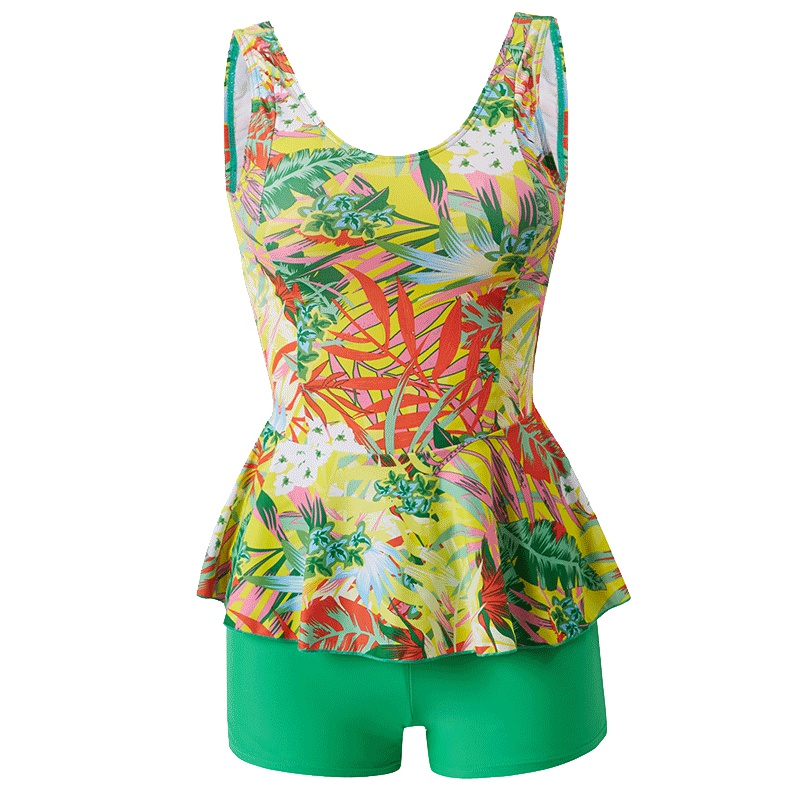 号手分体泳衣女保守泳装遮肚显瘦2018新款温泉服游泳套装