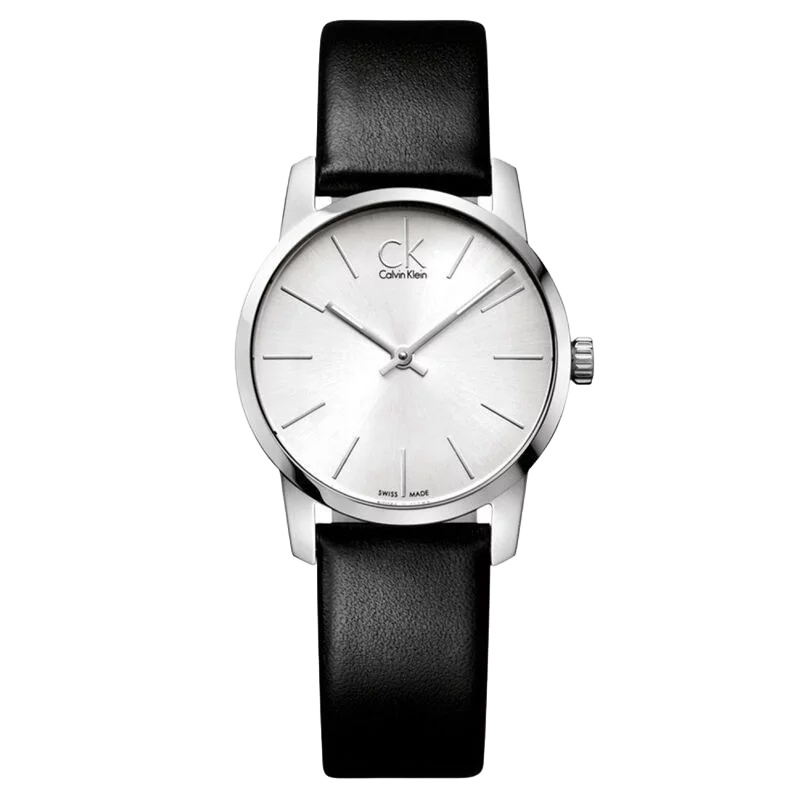 CK卡文克莱 CalvinKlein手表 女士腕表 石英表 City系列 水晶表镜 银盘