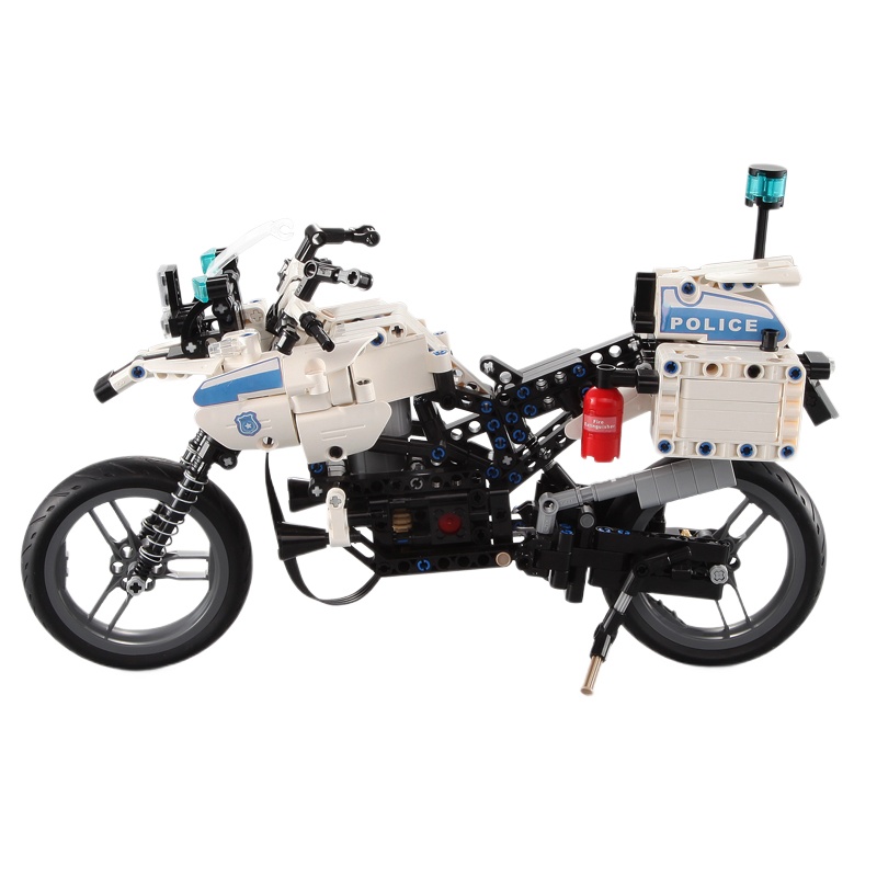 双鹰咔搭 警察摩托车 亲子益智拼插积木 儿童积木模型玩具车 C51023