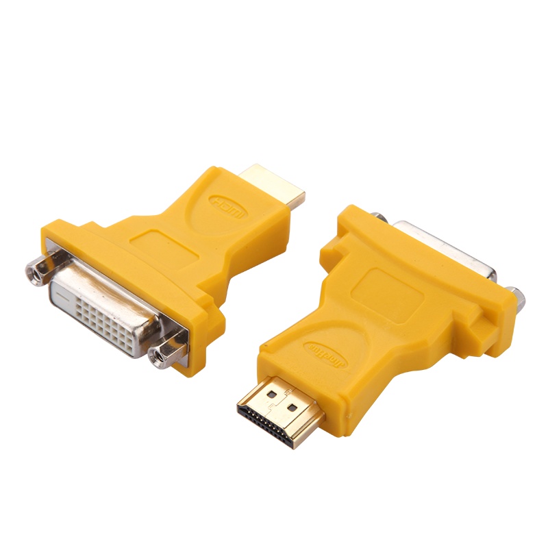 晶华 HDMI公转DVI母转接头 双向互转24+5显卡台式机笔记本连接电视显示器数据线高清音视频信号传输 黄色S114