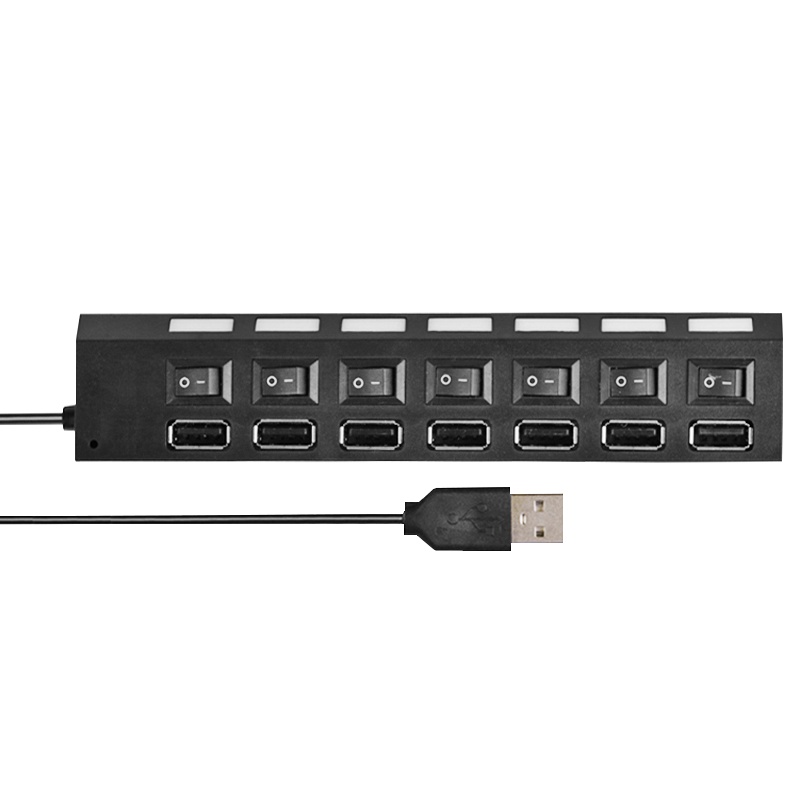 酷比客(L-CUBIC) LCHB18BBK 7口USB2.0集线器带开关HUB扩展坞