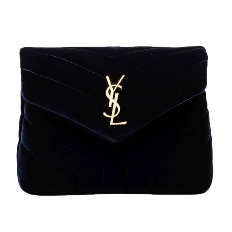 [直营]YVES SAINT LAURENT(圣罗兰)LouLou系列 女士包盖式天鹅绒手拿包单肩包 YSL女包