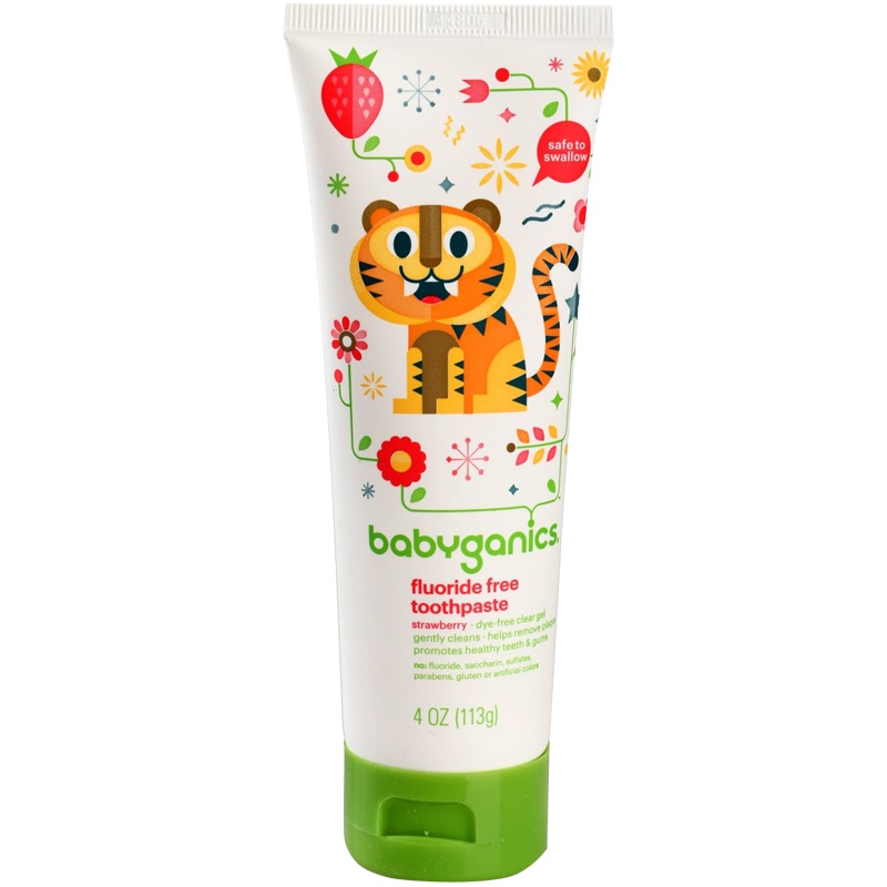 甘尼克宝贝(BabyGanics)儿童护理安全可吞咽牙膏草莓水果味113G单支装