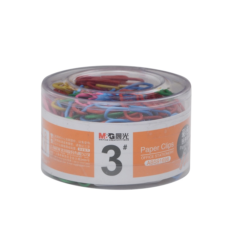 晨光办公用3号彩色回形针PVC筒装ABS91698(10盒/组)