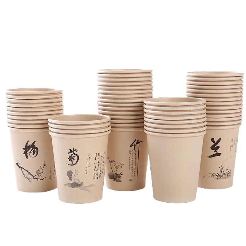 [210ml100只装颜色随机]纸杯一次性杯子加厚办公家用结婚喜庆茶杯生活日用家庭清洁清洁用品一次性用品纸杯 精选特买