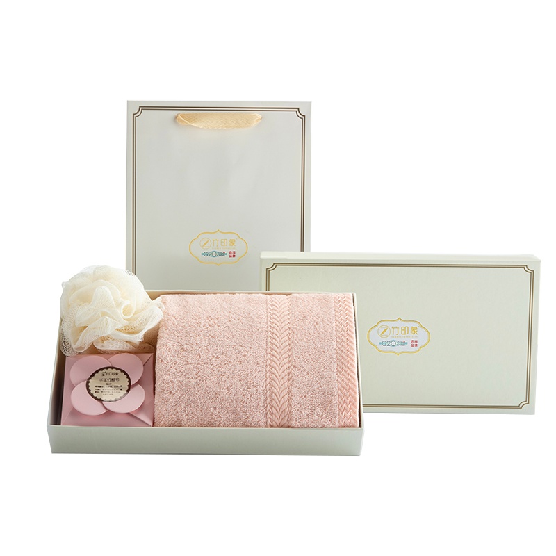 竹印象 毛巾套装 zyx-070021 粉色浴室浴巾毛巾礼盒 34cm*72cm/95克(单位:件)