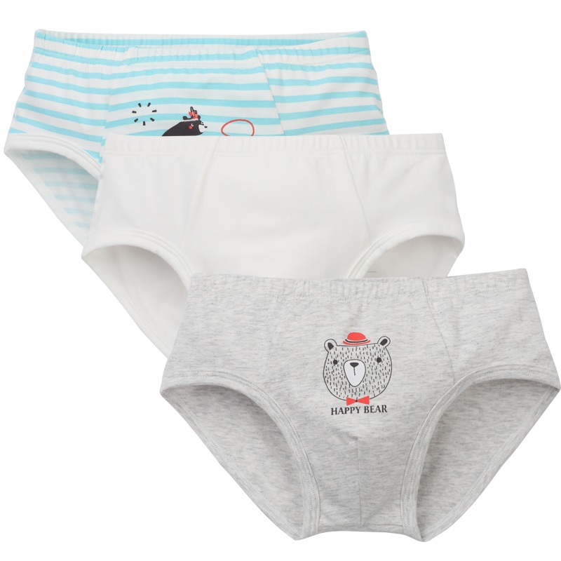 小红豆儿童内裤男童内裤三角宝宝棉质短裤男童三条装内裤柔软舒适内裤