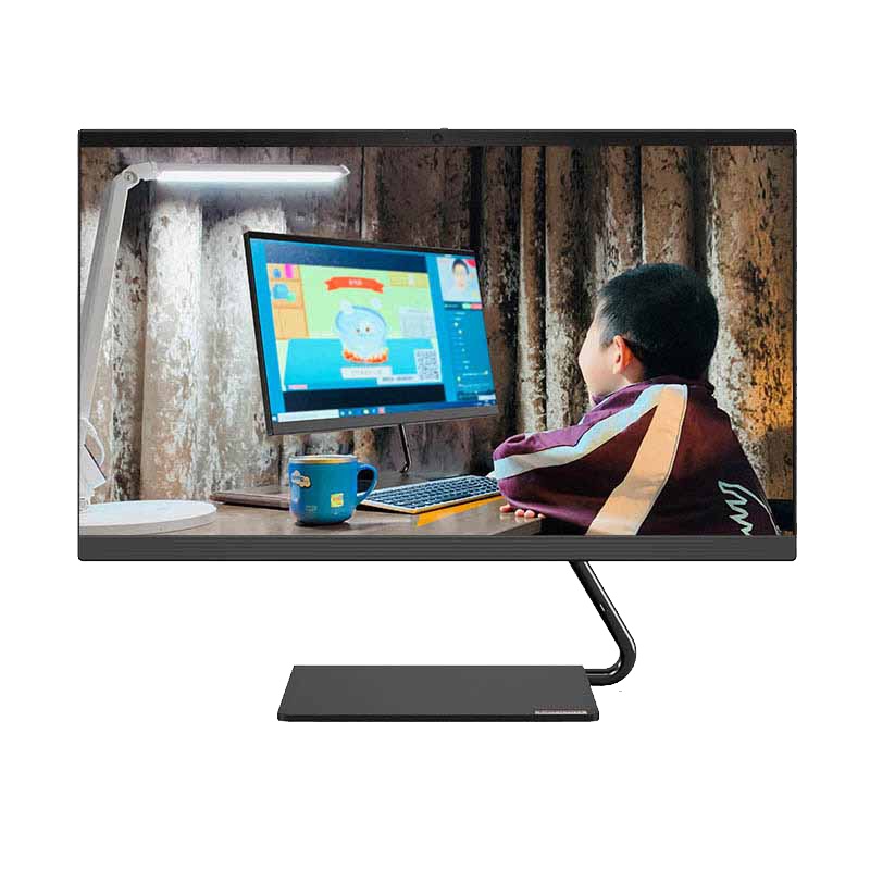 联想(Lenovo)AIO逸一体机电脑 23.8英寸大屏商务办公学习台机 高性能娱乐家用一体机台式机电脑(i3-10110U 8G 512G SSD Win11高清全面屏)黑