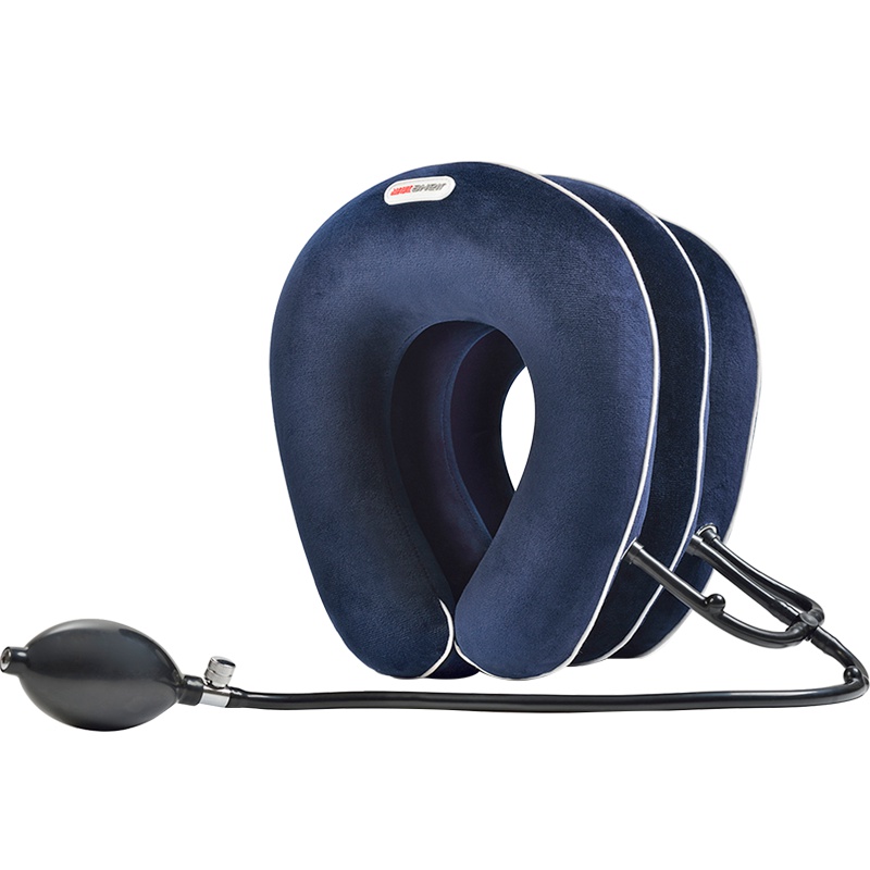 佳禾 JIAHE 充气式脖子颈椎牵引器家用颈托拉伸器医用成人颈部劲椎病气囊佳禾藏蓝色JQB03