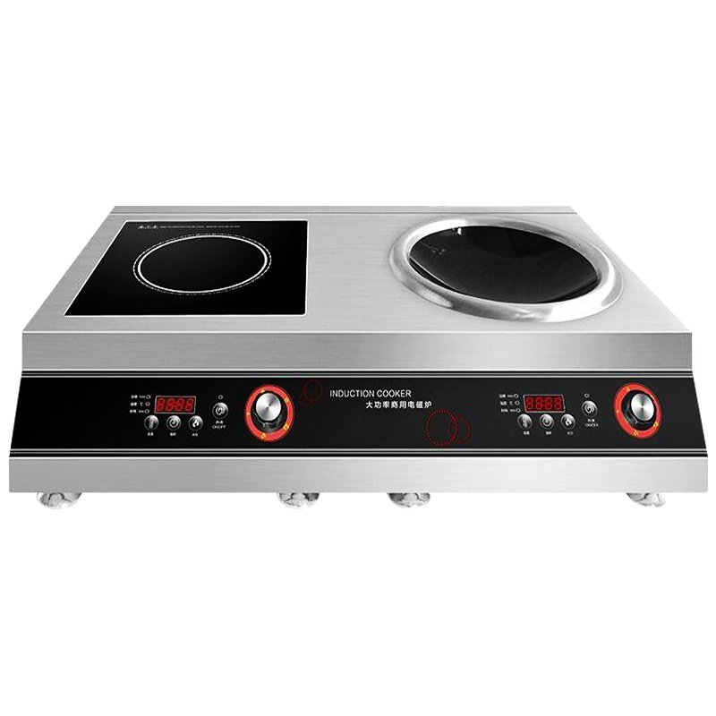埃利斯(AILISI)LCT-5k双头炉(一平一凹)电磁炉大功率爆炒调节家用多功能电磁灶智能触控式