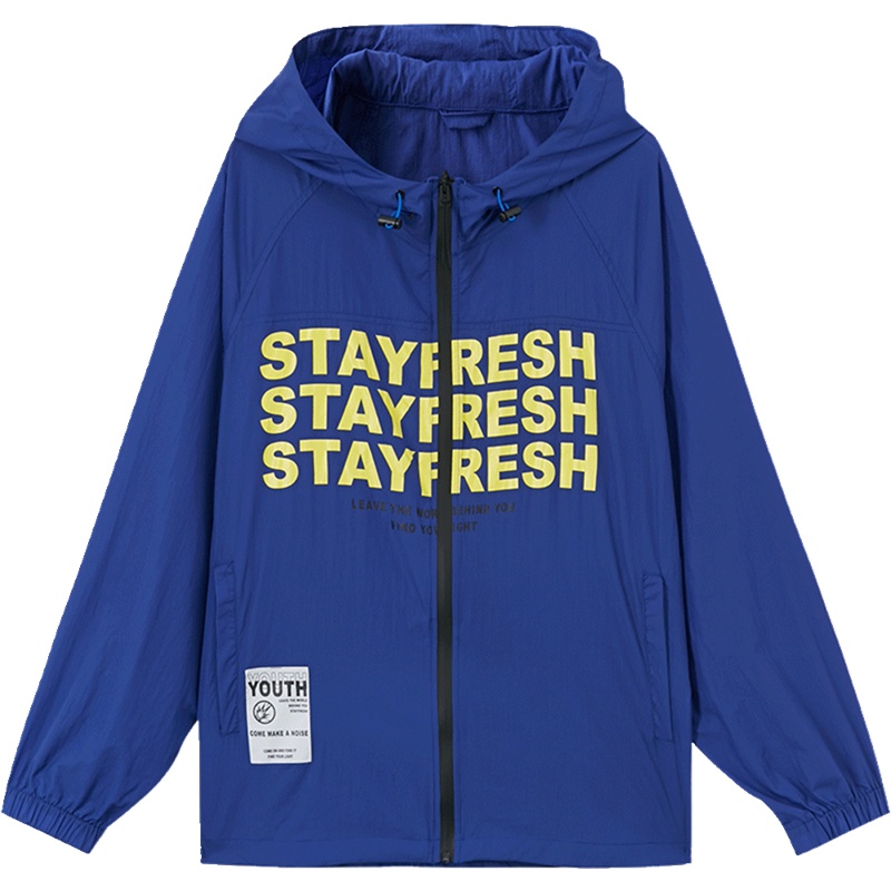 [2件2折价:49]美特斯邦威外套男春季新款男品类连帽时尚字体皮肤衣