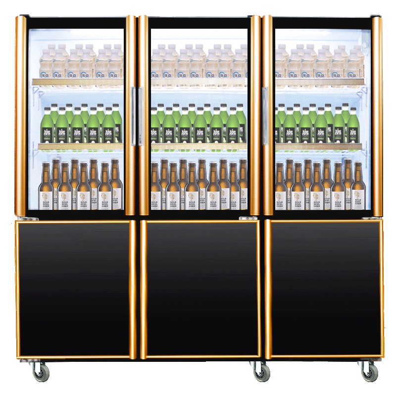 五洲伯乐(WUZHOUBOLE)CF-1800 1300升厨房冰箱 六门上玻璃冷藏下冷冻柜 商用立式冷柜双温厨房柜点菜柜