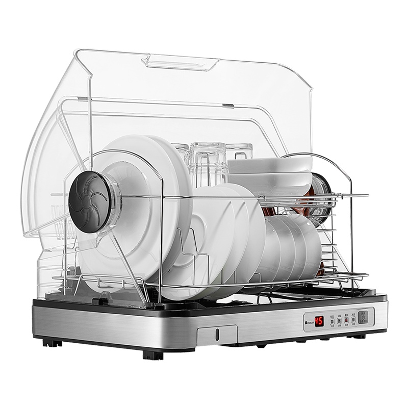 好太太(Haotaitai)家用消毒碗柜厨房小型台式迷你碗筷消毒柜烘碗机保洁柜901B(月光银)