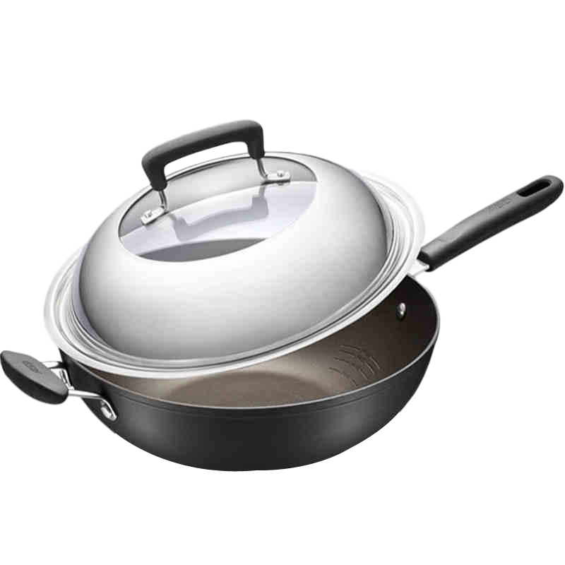 云南爱仕达油你控新不粘炒锅CL34Y2Q家用34cm电磁炉煤气灶通用