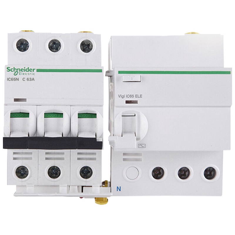 施耐德电气（Schneider Electric）断路器空气开关 A9 IC65N小型总开关 3P带漏电保护 63A