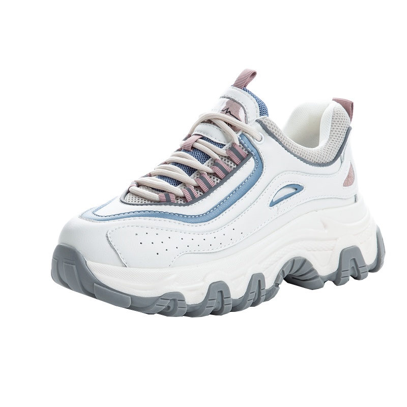 吸膜大底老爹鞋女2021新款春季休闲厚底运动鞋女百搭浅口真皮女鞋