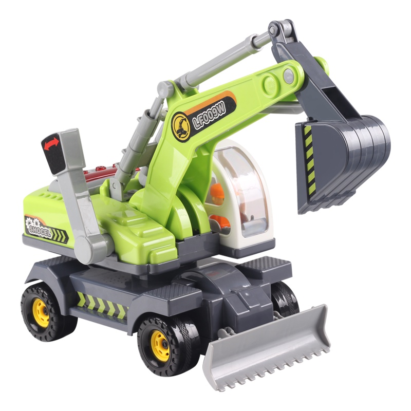 乐飞儿童挖掘机玩具推土车工程车男孩宝宝大号惯性挖土汽车模型