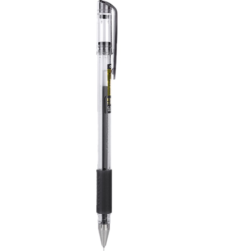 得力deliS820速干中性笔黑色0.28mm全针管水笔签字笔水性笔碳素笔办公财务用品 学生书写笔 12支装