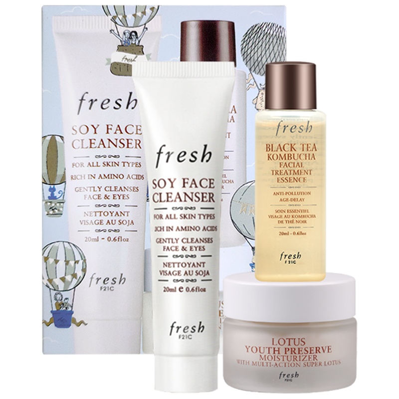 馥蕾诗光采赋活明星单品礼盒（大豆20ml+睡莲面霜15ml+红茶20ml）