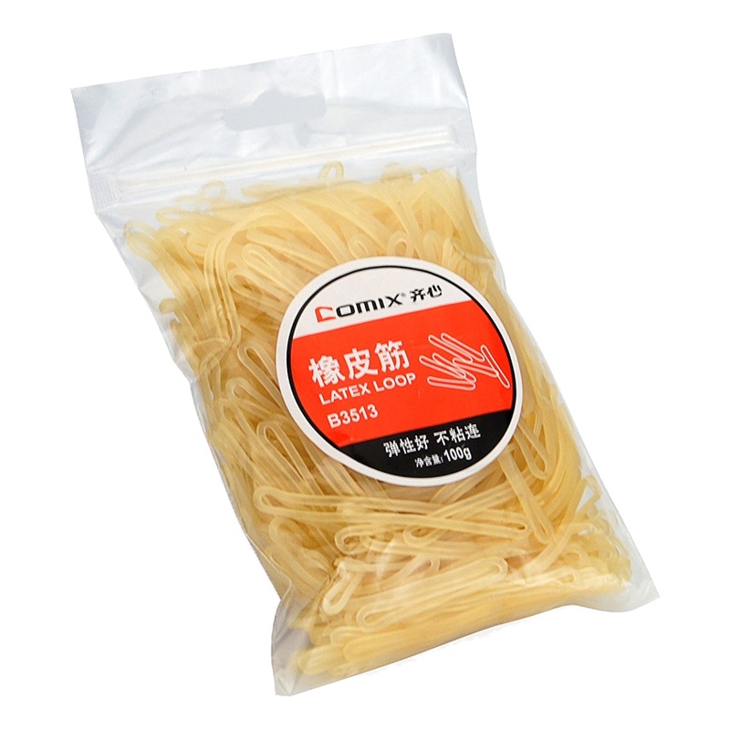 齐心(comix)B3513橡皮筋/橡胶圈/乳胶圈 100g/袋 牛皮筋 强韧性 橡皮 办公用品