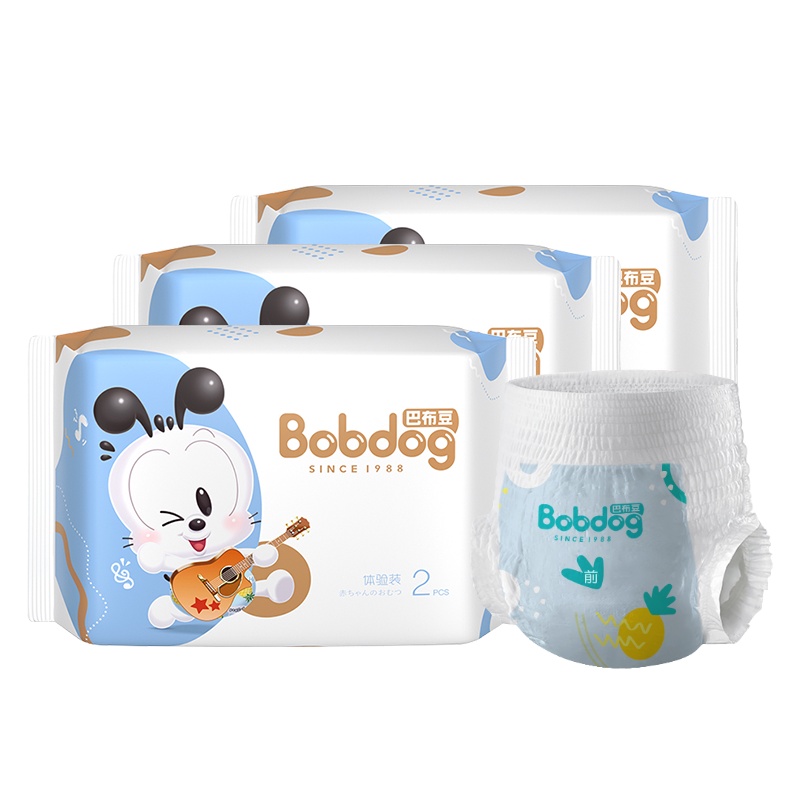 巴布豆柔薄悦动菠萝拉拉裤/学步裤 XL6片 男女宝宝通用春夏透气尿不湿试用装