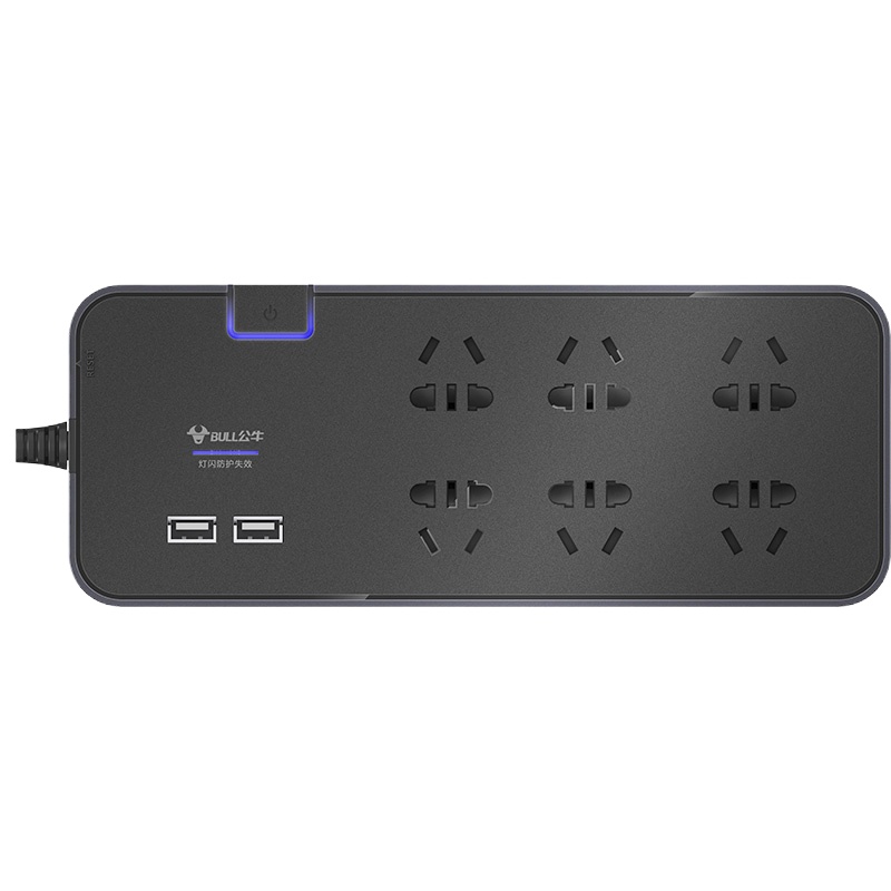 公牛(bull) GN-H306U抗电涌电源接线板插排USB口 3米