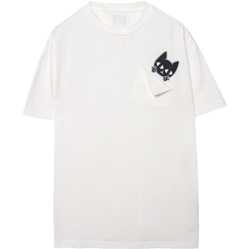 a02新款2020潮流卡通印花个性口袋纯棉短袖T恤女DTV2D0981KT