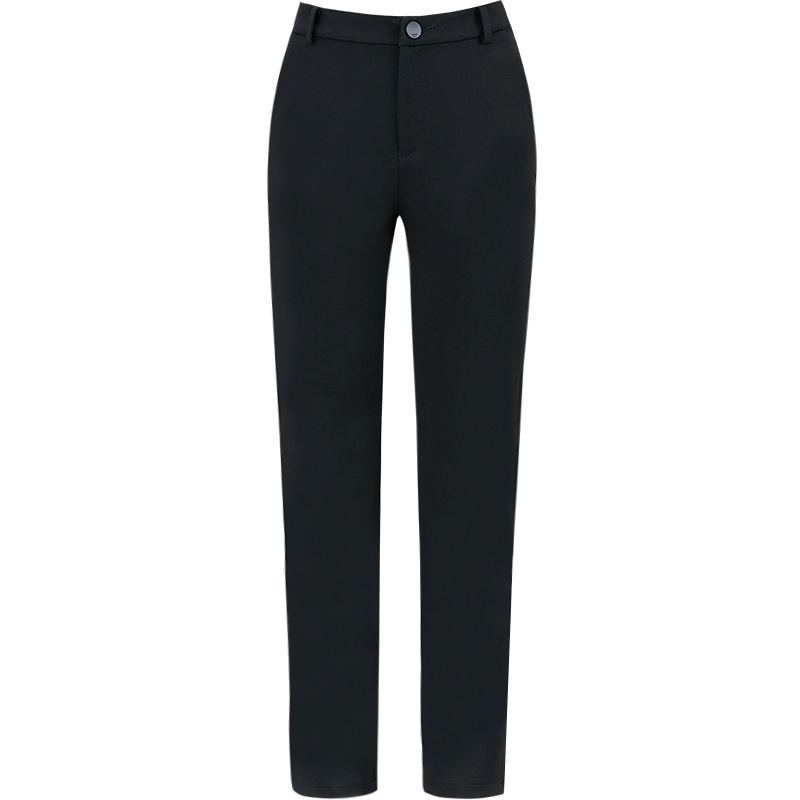 娅丽达女裤黑色直筒裤女2019秋冬新款宽松职业大码女士加绒裤子I4024