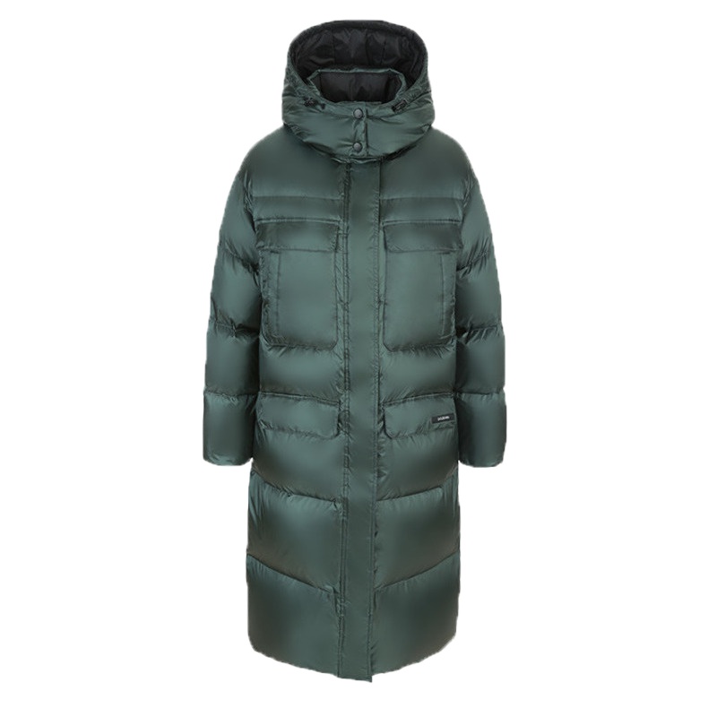 高梵羽绒服女中长款2019新款 白鸭绒连帽冬季时尚外套反季潮