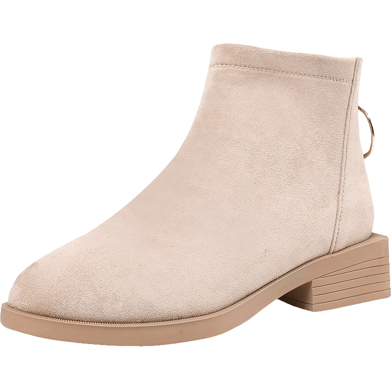 公猴短靴女2020新款单靴粗跟及踝靴中跟秋冬百搭网红瘦瘦靴子