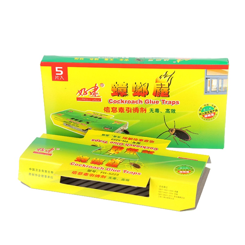 好逮 家用蟑螂贴 蟑螂屋含引诱剂 蟑螂捕诱器 5片/盒